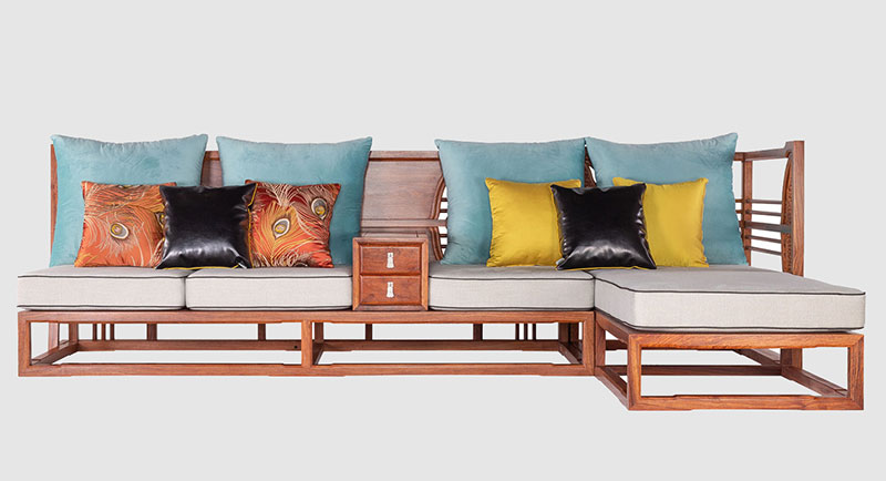 廊坊中式家居装修实木沙发组合家具效果图